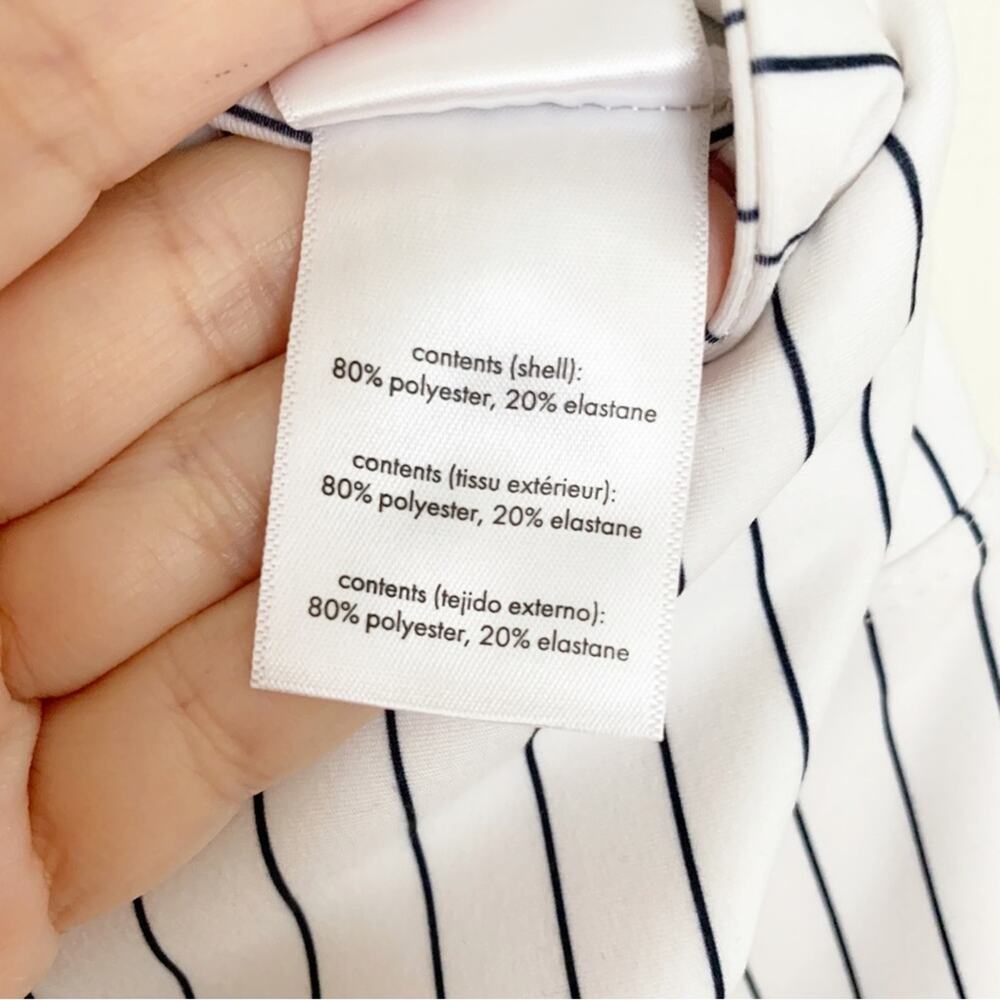 WeWoreWhat White Black Pinstripe Twist Cutout Shorts Bodysuit NWT Small - Picture 10 of 11